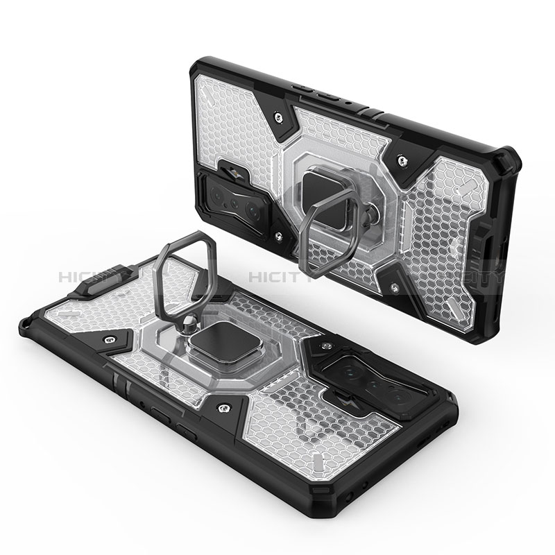 Silikon Hülle Handyhülle und Kunststoff Schutzhülle Hartschalen Tasche mit Magnetisch Fingerring Ständer KC4 für Xiaomi Poco F4 GT 5G
