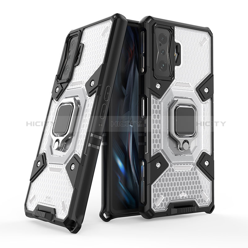 Silikon Hülle Handyhülle und Kunststoff Schutzhülle Hartschalen Tasche mit Magnetisch Fingerring Ständer KC4 für Xiaomi Poco F4 GT 5G groß