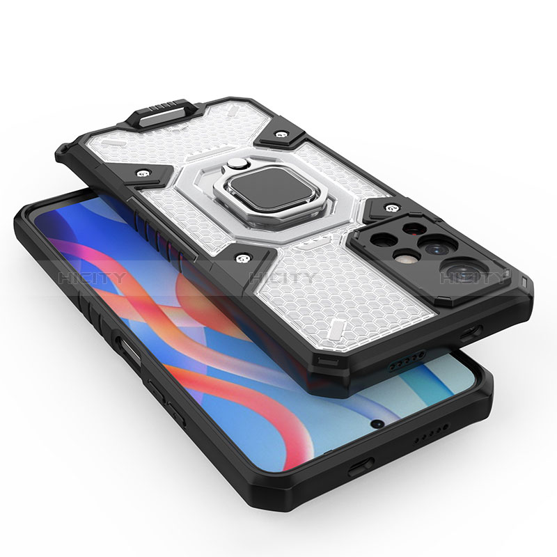 Silikon Hülle Handyhülle und Kunststoff Schutzhülle Hartschalen Tasche mit Magnetisch Fingerring Ständer KC4 für Xiaomi Redmi Note 11 5G