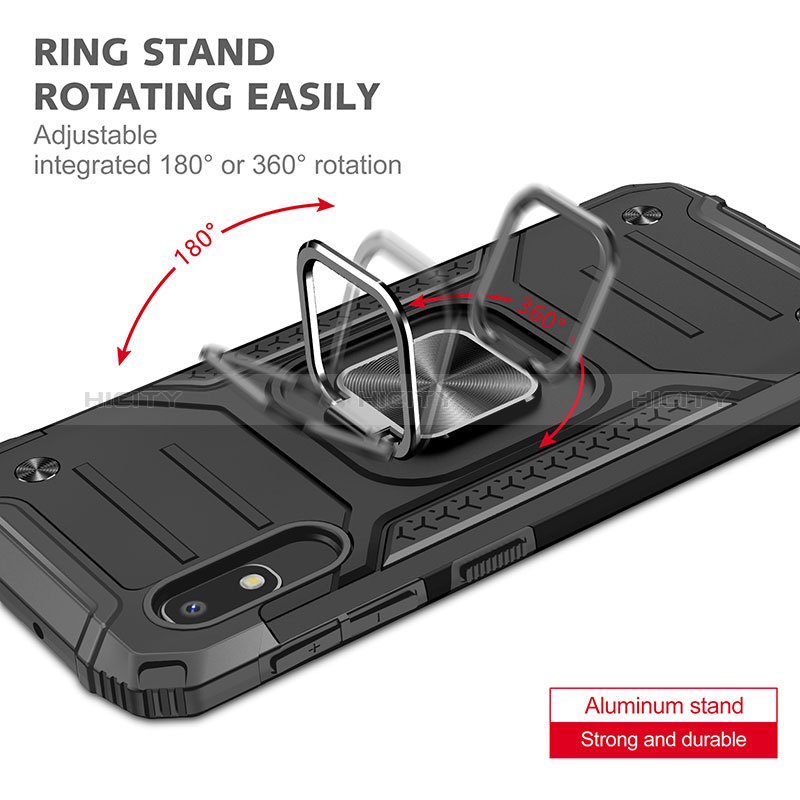 Silikon Hülle Handyhülle und Kunststoff Schutzhülle Hartschalen Tasche mit Magnetisch Fingerring Ständer MQ1 für Samsung Galaxy A10e groß