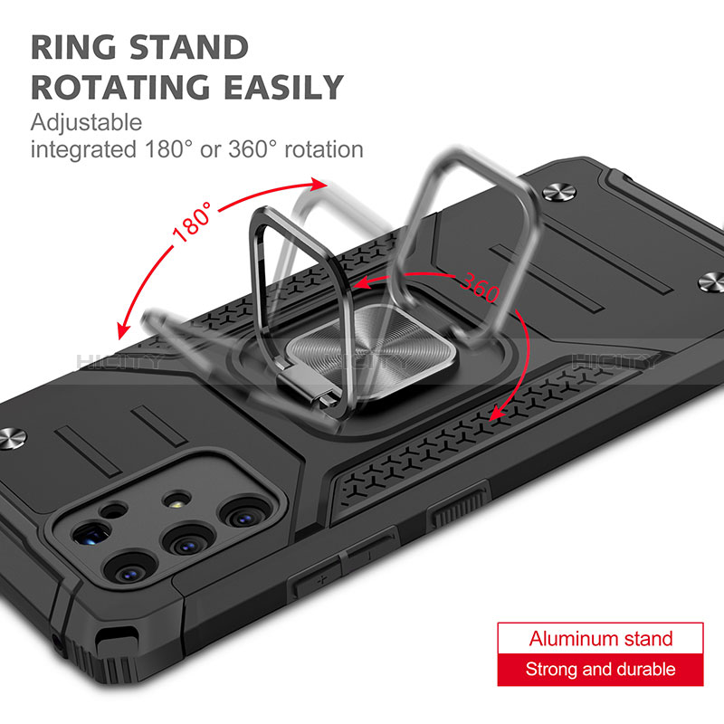 Silikon Hülle Handyhülle und Kunststoff Schutzhülle Hartschalen Tasche mit Magnetisch Fingerring Ständer MQ1 für Samsung Galaxy S10 Lite