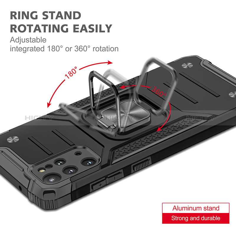 Silikon Hülle Handyhülle und Kunststoff Schutzhülle Hartschalen Tasche mit Magnetisch Fingerring Ständer MQ1 für Samsung Galaxy S20 Plus 5G