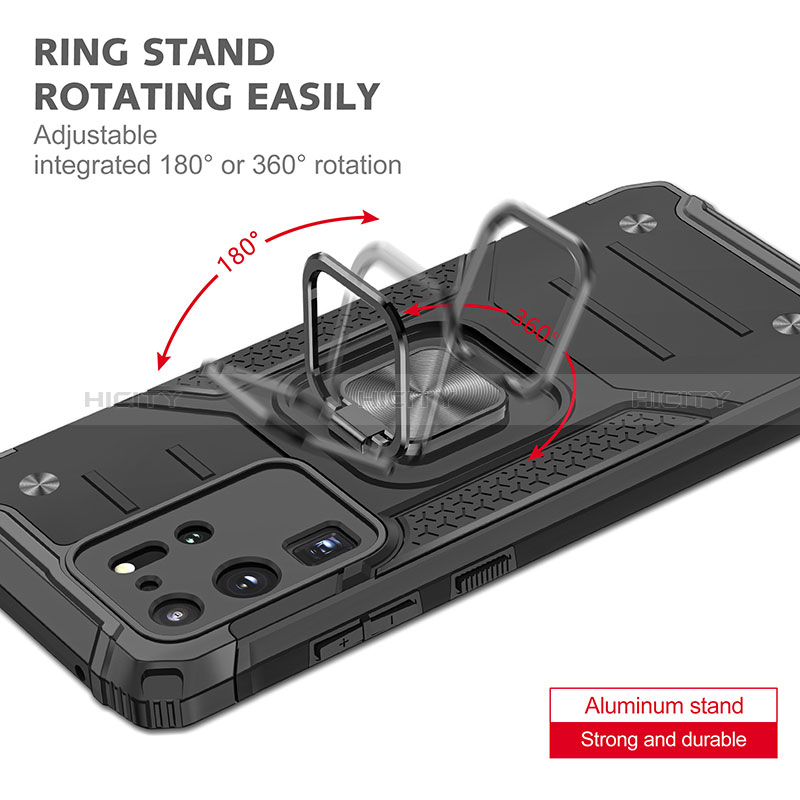 Silikon Hülle Handyhülle und Kunststoff Schutzhülle Hartschalen Tasche mit Magnetisch Fingerring Ständer MQ1 für Samsung Galaxy S20 Ultra 5G groß