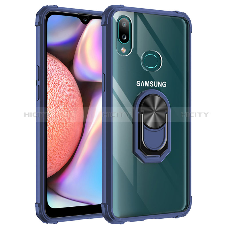 Silikon Hülle Handyhülle und Kunststoff Schutzhülle Hartschalen Tasche mit Magnetisch Fingerring Ständer MQ2 für Samsung Galaxy A10s