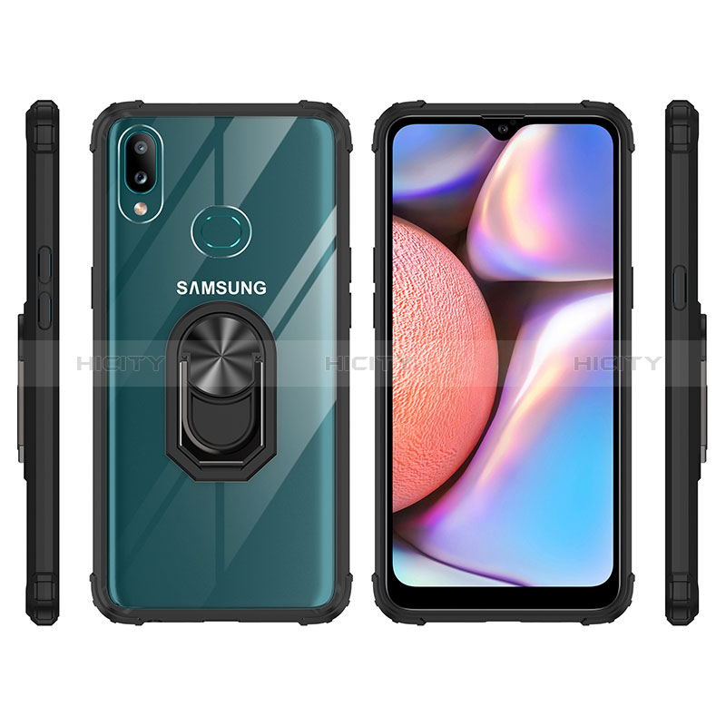 Silikon Hülle Handyhülle und Kunststoff Schutzhülle Hartschalen Tasche mit Magnetisch Fingerring Ständer MQ2 für Samsung Galaxy A10s