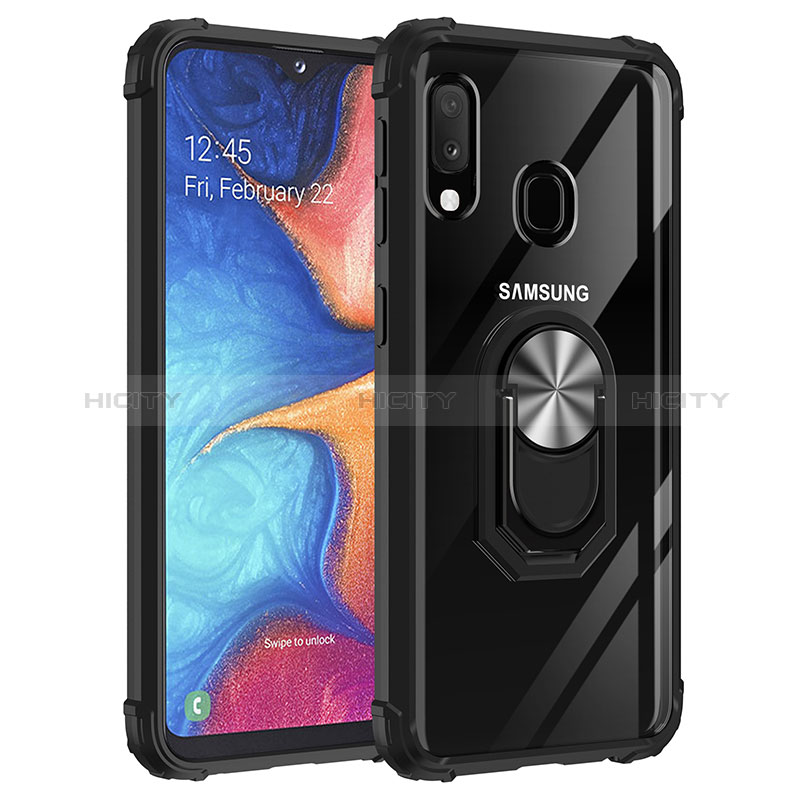 Silikon Hülle Handyhülle und Kunststoff Schutzhülle Hartschalen Tasche mit Magnetisch Fingerring Ständer MQ2 für Samsung Galaxy A20e