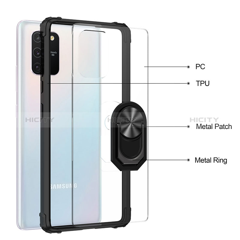 Silikon Hülle Handyhülle und Kunststoff Schutzhülle Hartschalen Tasche mit Magnetisch Fingerring Ständer MQ2 für Samsung Galaxy S10 Lite groß