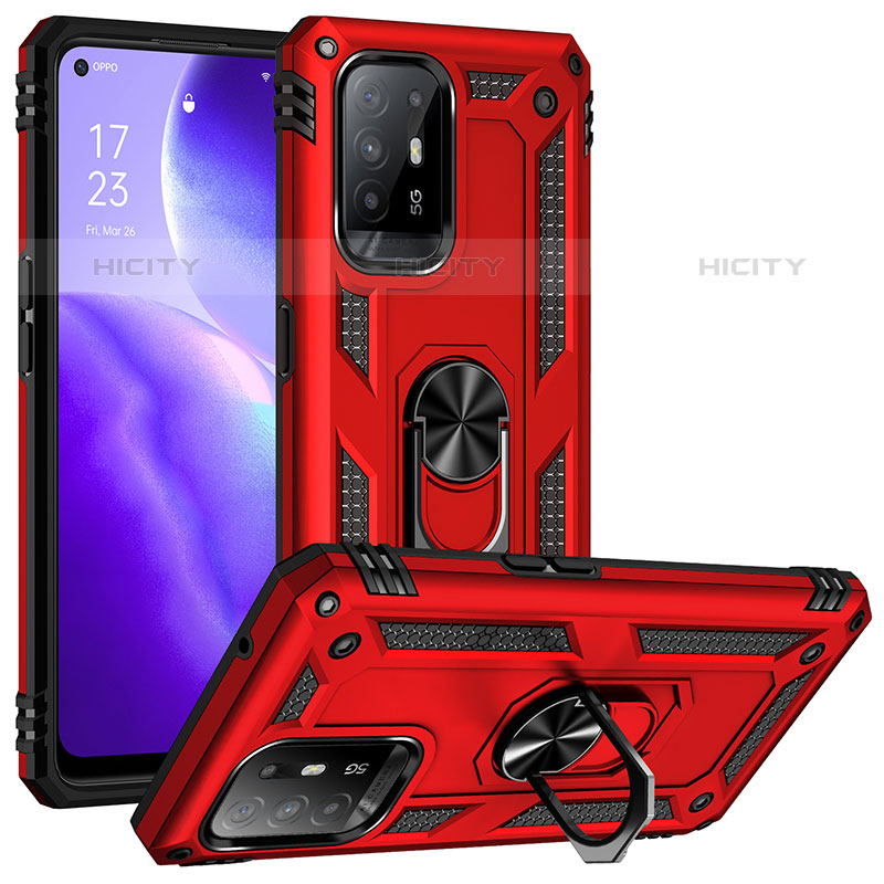 Silikon Hülle Handyhülle und Kunststoff Schutzhülle Hartschalen Tasche mit Magnetisch Fingerring Ständer MQ3 für Oppo A94 5G groß