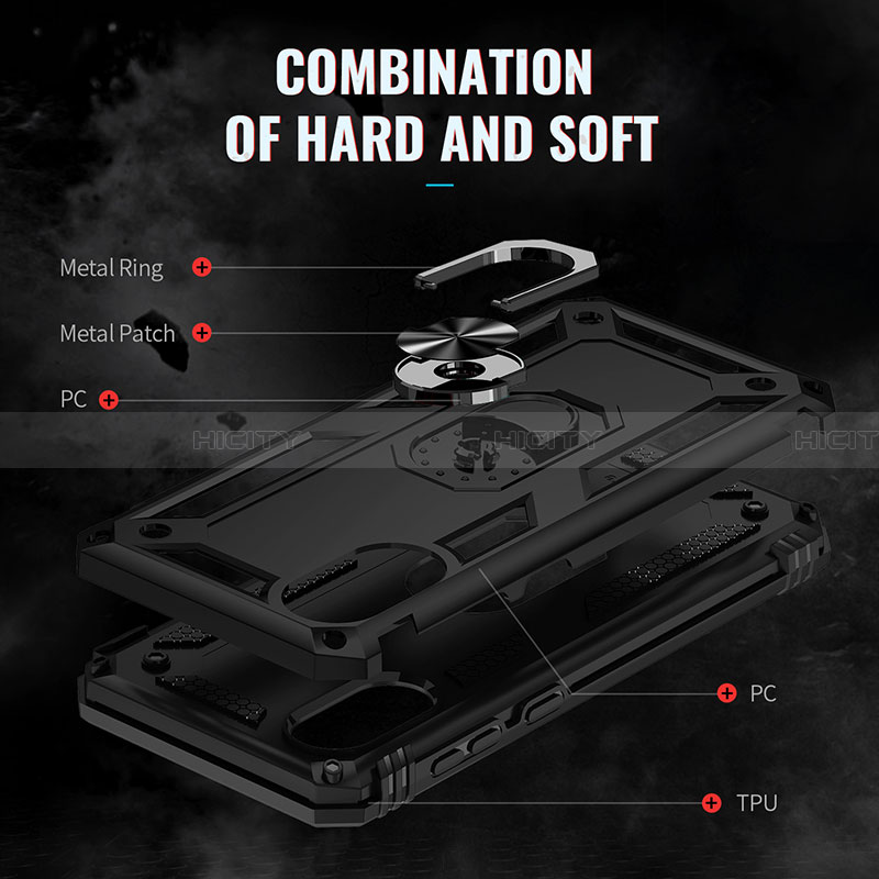 Silikon Hülle Handyhülle und Kunststoff Schutzhülle Hartschalen Tasche mit Magnetisch Fingerring Ständer MQ3 für Samsung Galaxy A03 Core