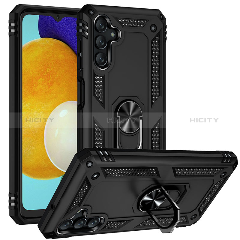 Silikon Hülle Handyhülle und Kunststoff Schutzhülle Hartschalen Tasche mit Magnetisch Fingerring Ständer MQ3 für Samsung Galaxy A04s