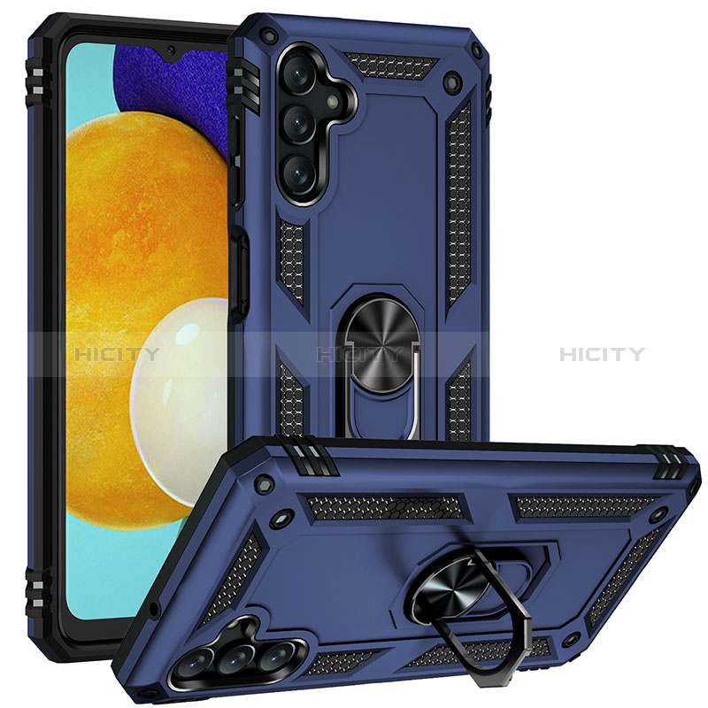 Silikon Hülle Handyhülle und Kunststoff Schutzhülle Hartschalen Tasche mit Magnetisch Fingerring Ständer MQ3 für Samsung Galaxy A04s groß