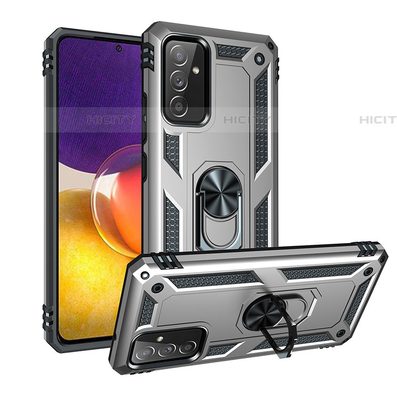 Silikon Hülle Handyhülle und Kunststoff Schutzhülle Hartschalen Tasche mit Magnetisch Fingerring Ständer MQ3 für Samsung Galaxy A05s