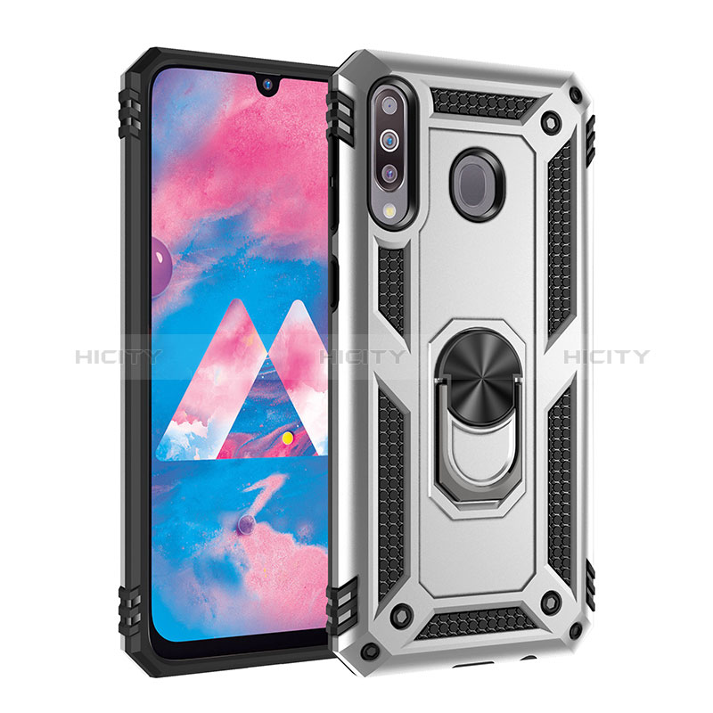 Silikon Hülle Handyhülle und Kunststoff Schutzhülle Hartschalen Tasche mit Magnetisch Fingerring Ständer MQ3 für Samsung Galaxy A40s