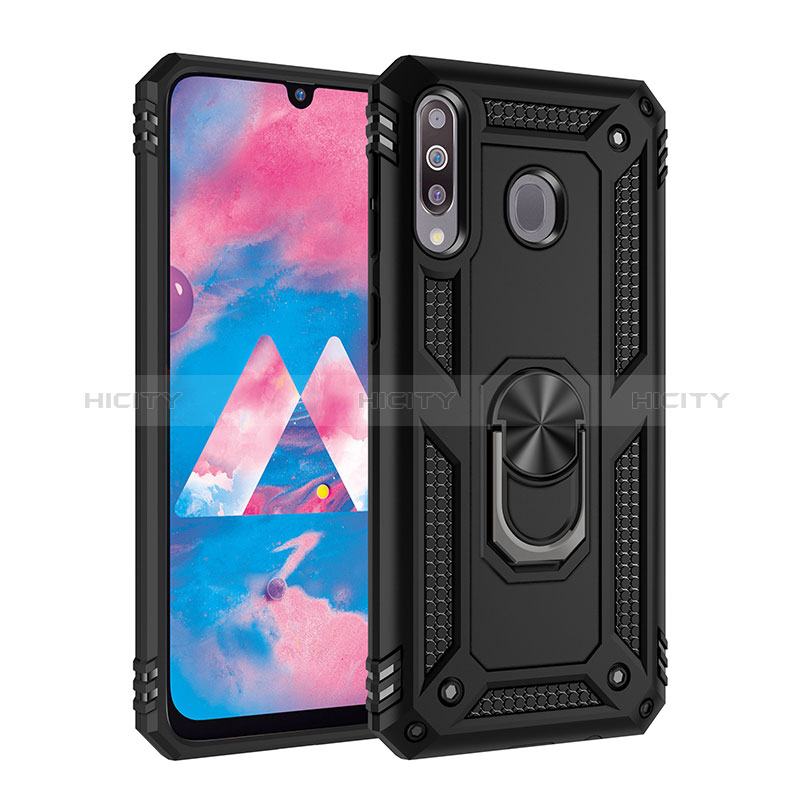 Silikon Hülle Handyhülle und Kunststoff Schutzhülle Hartschalen Tasche mit Magnetisch Fingerring Ständer MQ3 für Samsung Galaxy A40s