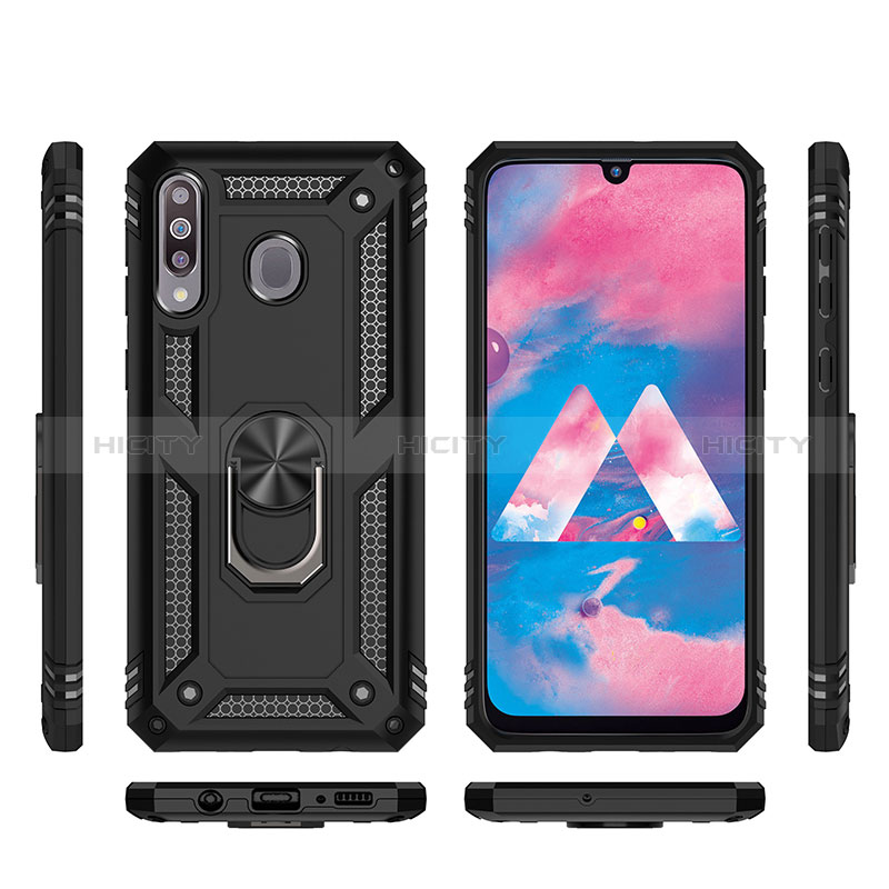 Silikon Hülle Handyhülle und Kunststoff Schutzhülle Hartschalen Tasche mit Magnetisch Fingerring Ständer MQ3 für Samsung Galaxy A40s