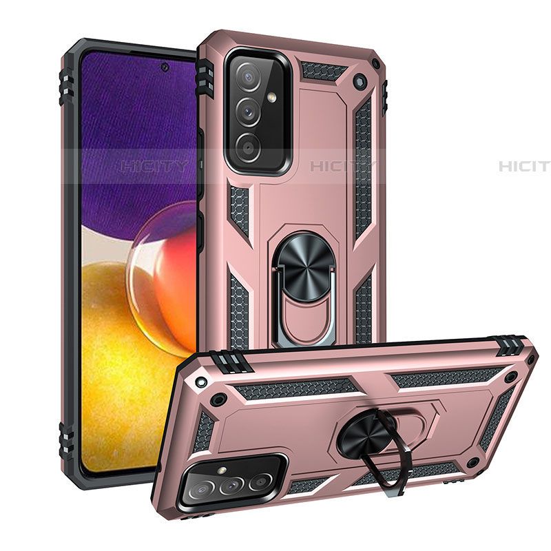 Silikon Hülle Handyhülle und Kunststoff Schutzhülle Hartschalen Tasche mit Magnetisch Fingerring Ständer MQ3 für Samsung Galaxy A54 5G groß