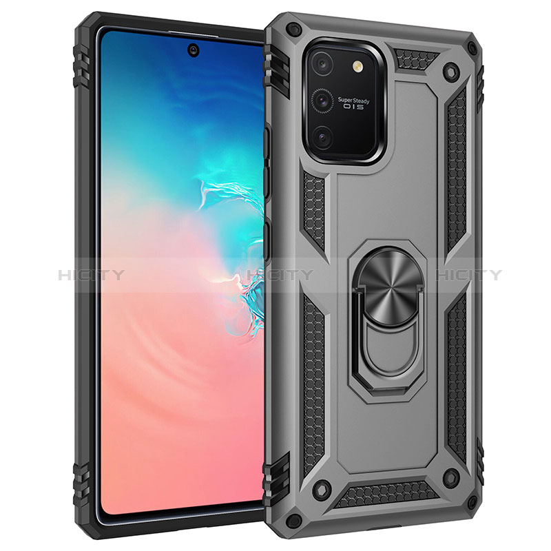 Silikon Hülle Handyhülle und Kunststoff Schutzhülle Hartschalen Tasche mit Magnetisch Fingerring Ständer MQ3 für Samsung Galaxy S10 Lite