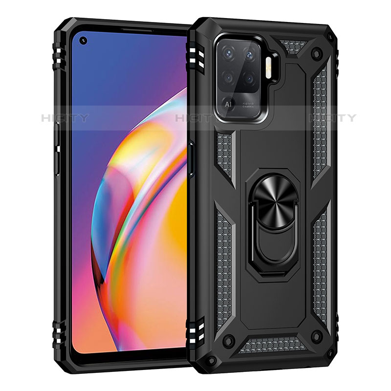 Silikon Hülle Handyhülle und Kunststoff Schutzhülle Hartschalen Tasche mit Magnetisch Fingerring Ständer MQ4 für Oppo A94 4G