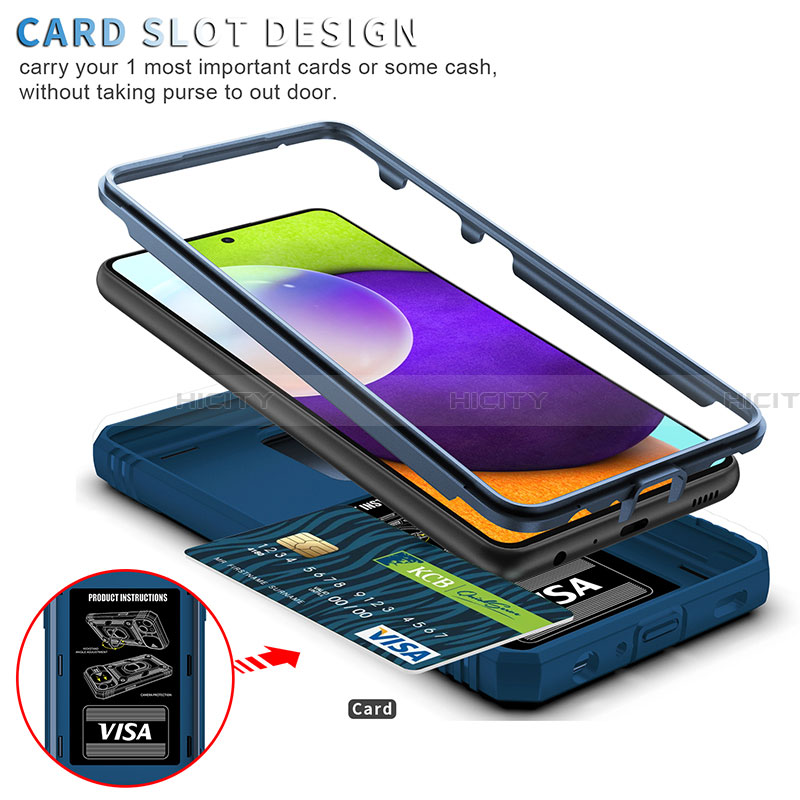 Silikon Hülle Handyhülle und Kunststoff Schutzhülle Hartschalen Tasche mit Magnetisch Fingerring Ständer MQ5 für Samsung Galaxy A32 5G