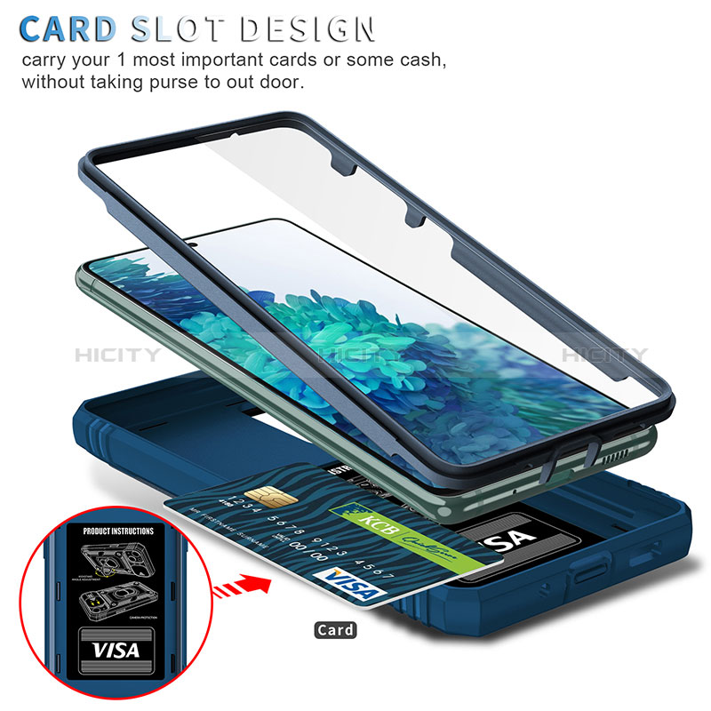 Silikon Hülle Handyhülle und Kunststoff Schutzhülle Hartschalen Tasche mit Magnetisch Fingerring Ständer MQ5 für Samsung Galaxy S20 FE 4G