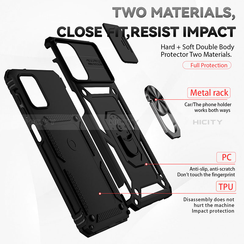 Silikon Hülle Handyhülle und Kunststoff Schutzhülle Hartschalen Tasche mit Magnetisch Fingerring Ständer MQ6 für Samsung Galaxy F12