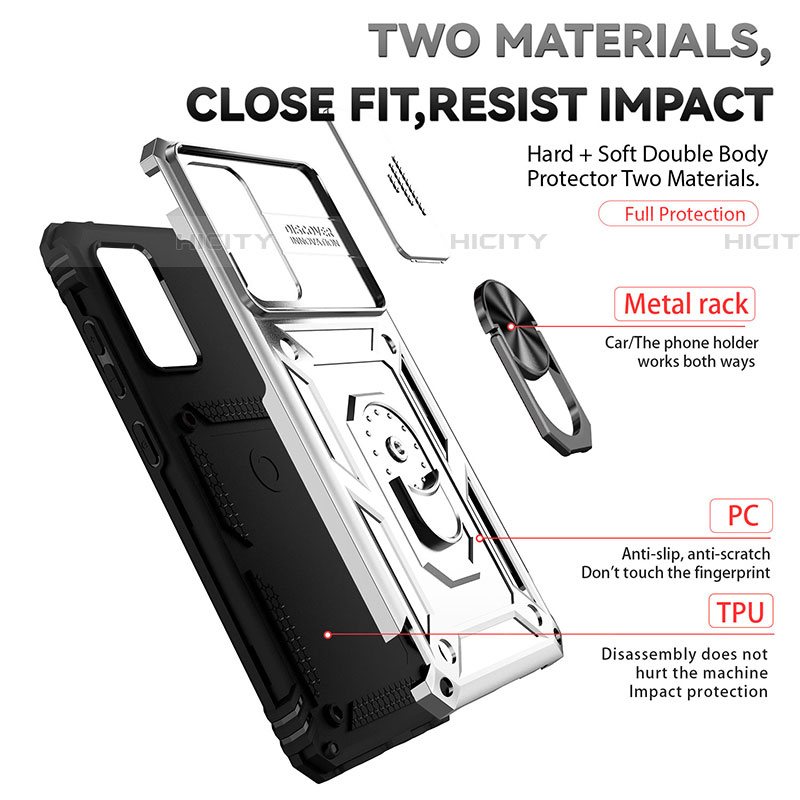Silikon Hülle Handyhülle und Kunststoff Schutzhülle Hartschalen Tasche mit Magnetisch Fingerring Ständer QW6 für Samsung Galaxy A52 4G groß