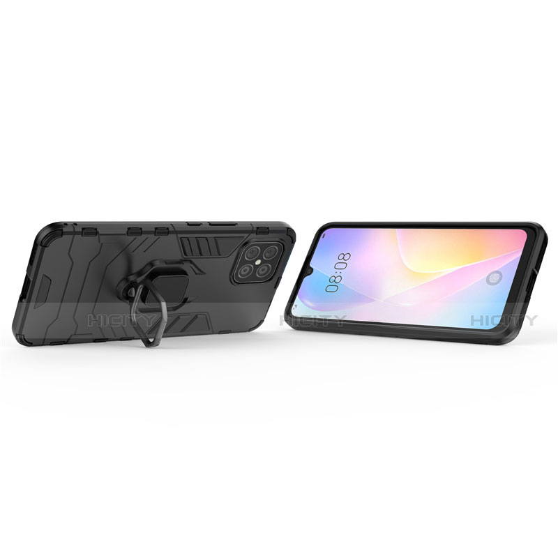 Silikon Hülle Handyhülle und Kunststoff Schutzhülle Hartschalen Tasche mit Magnetisch Fingerring Ständer S01 für Huawei Nova 8 SE 5G groß