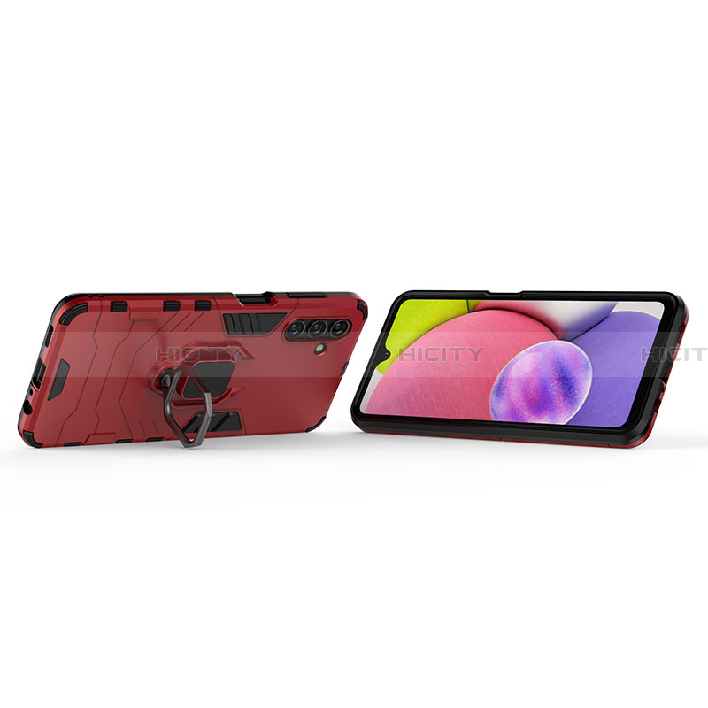 Silikon Hülle Handyhülle und Kunststoff Schutzhülle Hartschalen Tasche mit Magnetisch Fingerring Ständer S01 für Samsung Galaxy A13 5G