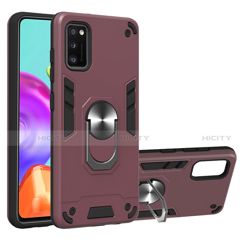 Silikon Hülle Handyhülle und Kunststoff Schutzhülle Hartschalen Tasche mit Magnetisch Fingerring Ständer S01 für Samsung Galaxy A41