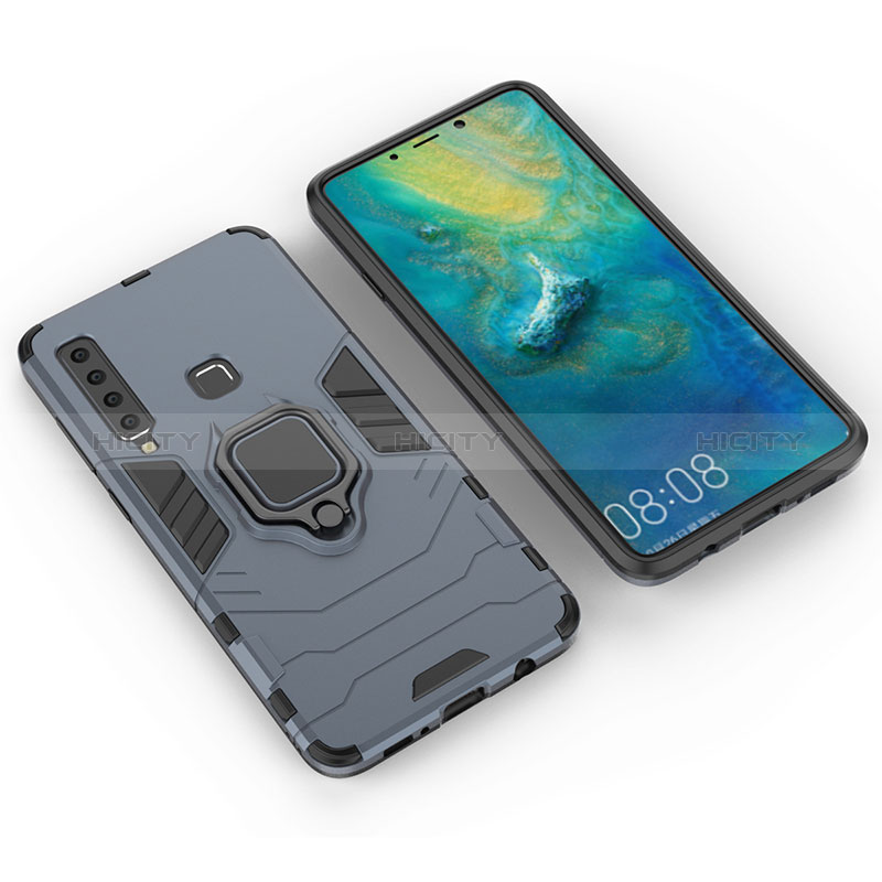 Silikon Hülle Handyhülle und Kunststoff Schutzhülle Hartschalen Tasche mit Magnetisch Fingerring Ständer S01 für Samsung Galaxy A9 (2018) A920