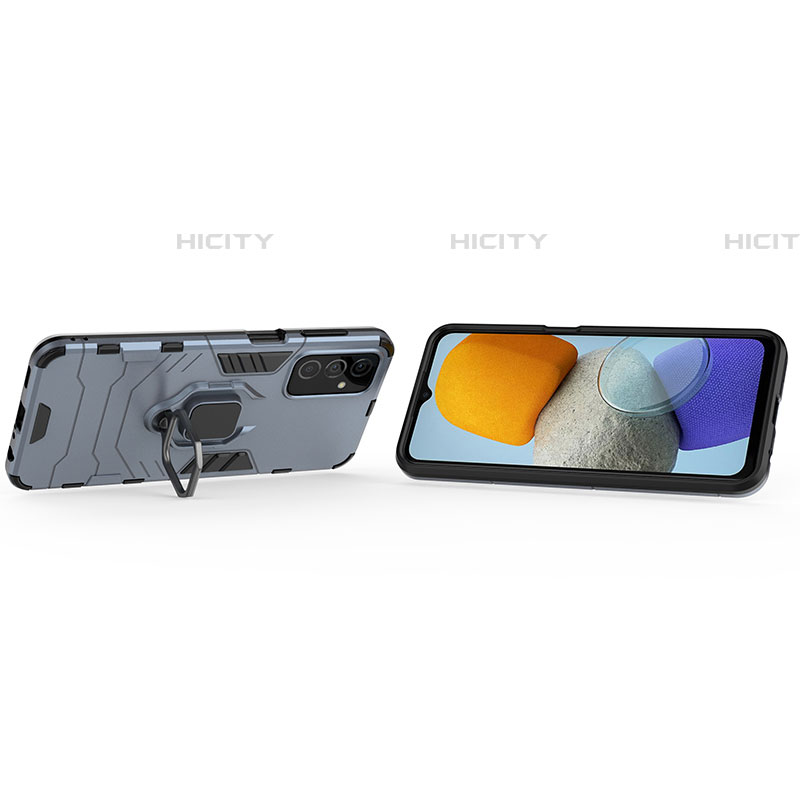 Silikon Hülle Handyhülle und Kunststoff Schutzhülle Hartschalen Tasche mit Magnetisch Fingerring Ständer S01 für Samsung Galaxy F23 5G