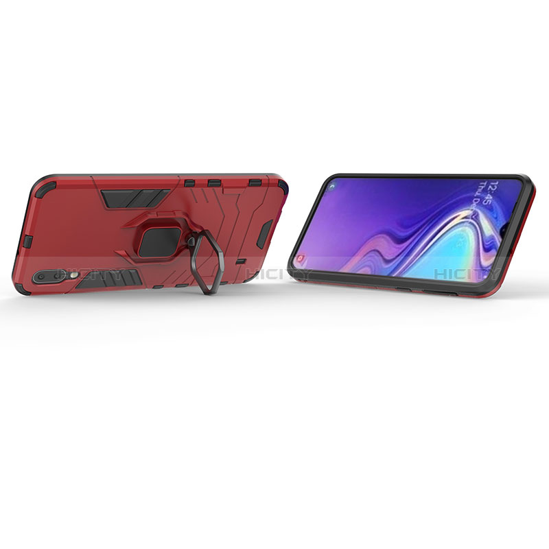 Silikon Hülle Handyhülle und Kunststoff Schutzhülle Hartschalen Tasche mit Magnetisch Fingerring Ständer S01 für Samsung Galaxy M10