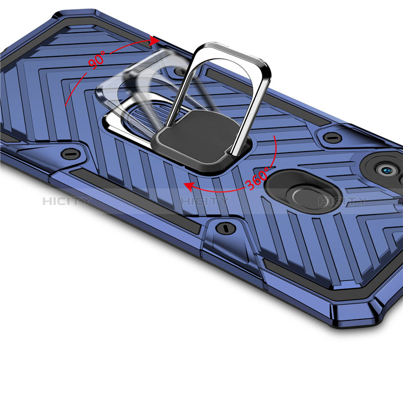Silikon Hülle Handyhülle und Kunststoff Schutzhülle Hartschalen Tasche mit Magnetisch Fingerring Ständer S01 für Samsung Galaxy M11 groß