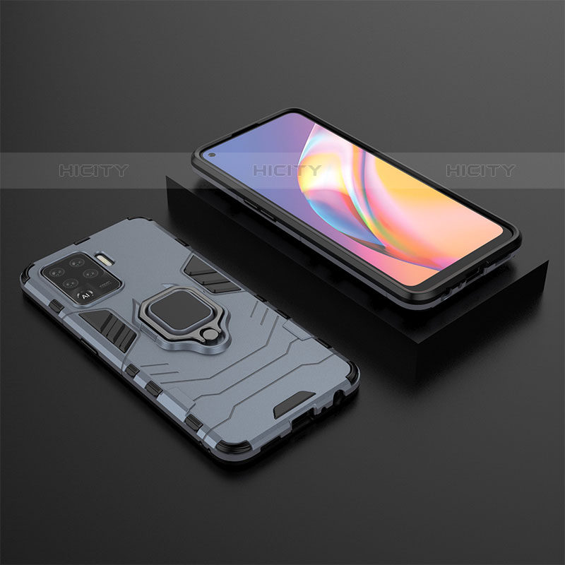 Silikon Hülle Handyhülle und Kunststoff Schutzhülle Hartschalen Tasche mit Magnetisch Fingerring Ständer S02 für Oppo A94 4G