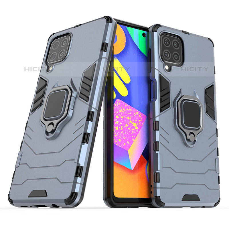 Silikon Hülle Handyhülle und Kunststoff Schutzhülle Hartschalen Tasche mit Magnetisch Fingerring Ständer S02 für Samsung Galaxy M62 4G