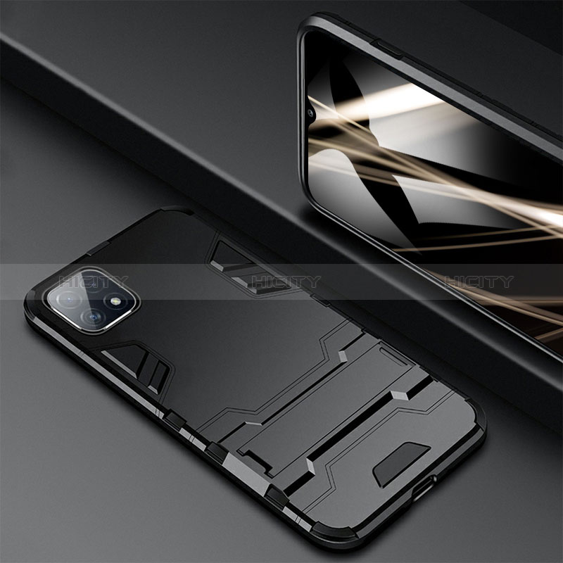 Silikon Hülle Handyhülle und Kunststoff Schutzhülle Hartschalen Tasche mit Magnetisch Fingerring Ständer S03 für Samsung Galaxy A22s 5G groß