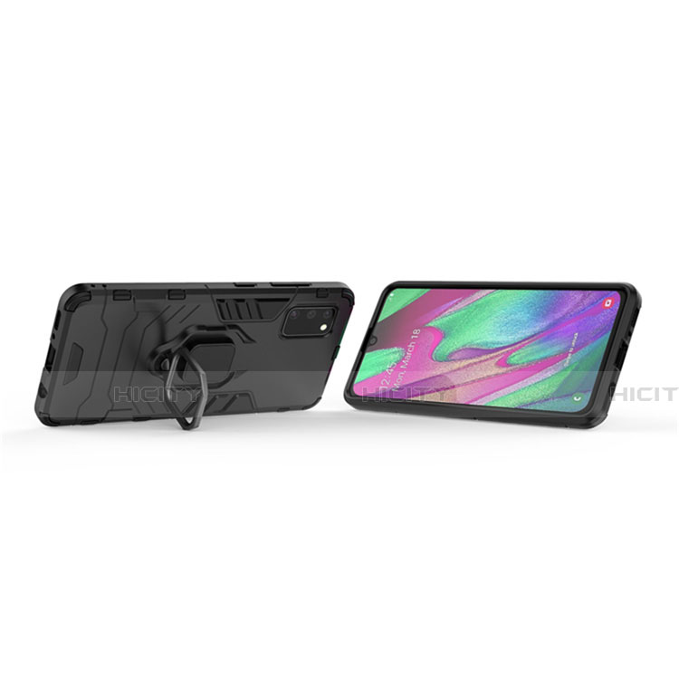 Silikon Hülle Handyhülle und Kunststoff Schutzhülle Hartschalen Tasche mit Magnetisch Fingerring Ständer S03 für Samsung Galaxy A41
