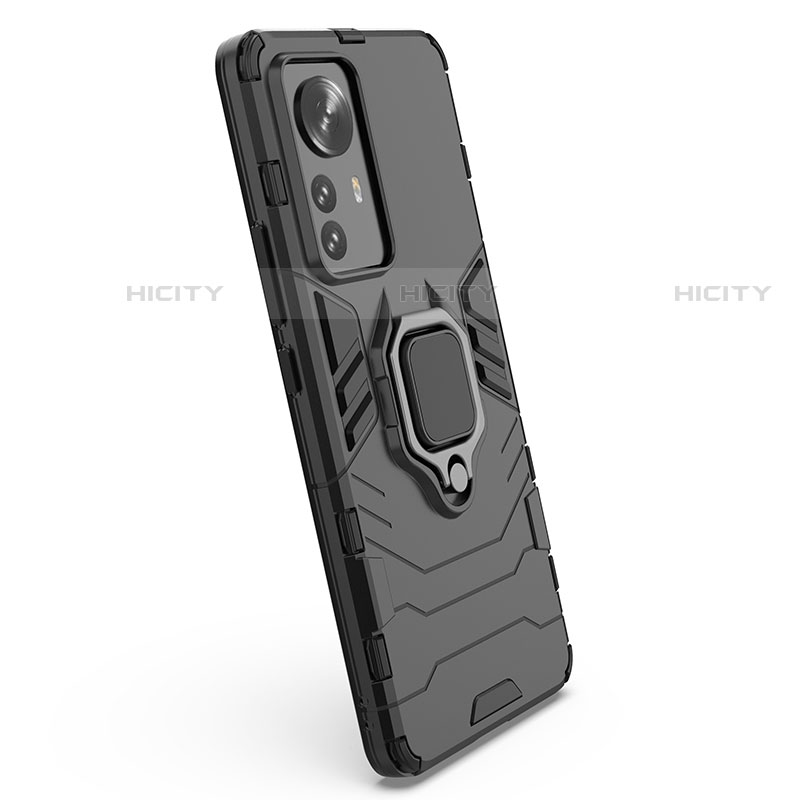 Silikon Hülle Handyhülle und Kunststoff Schutzhülle Hartschalen Tasche mit Magnetisch Fingerring Ständer S03 für Xiaomi Mi 12S 5G groß