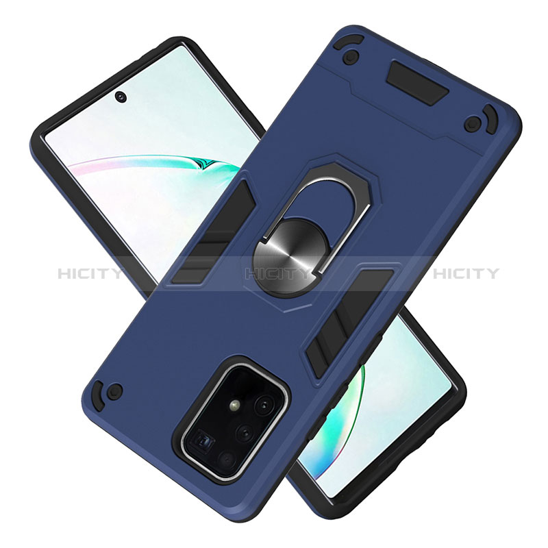 Silikon Hülle Handyhülle und Kunststoff Schutzhülle Hartschalen Tasche mit Magnetisch Fingerring Ständer Y01B für Samsung Galaxy S10 Lite