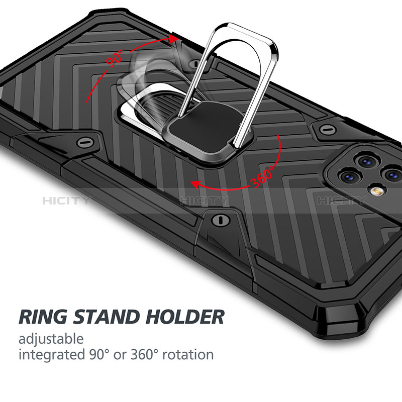 Silikon Hülle Handyhülle und Kunststoff Schutzhülle Hartschalen Tasche mit Magnetisch Fingerring Ständer YF1 für Samsung Galaxy A71 4G A715