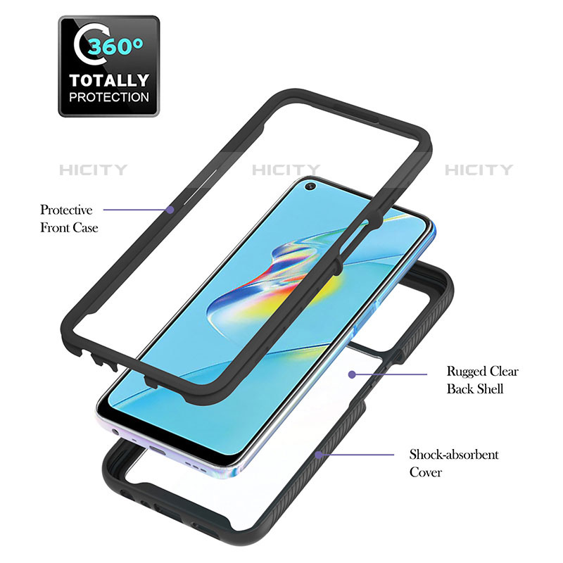 Silikon Hülle Handyhülle und Kunststoff Schutzhülle Hartschalen Tasche mit Magnetisch Fingerring Ständer ZJ1 für Oppo A54 4G