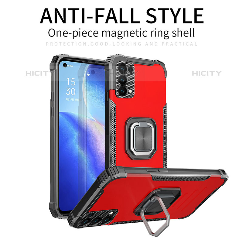 Silikon Hülle Handyhülle und Kunststoff Schutzhülle Hartschalen Tasche mit Magnetisch Fingerring Ständer ZJ1 für Samsung Galaxy M02s groß