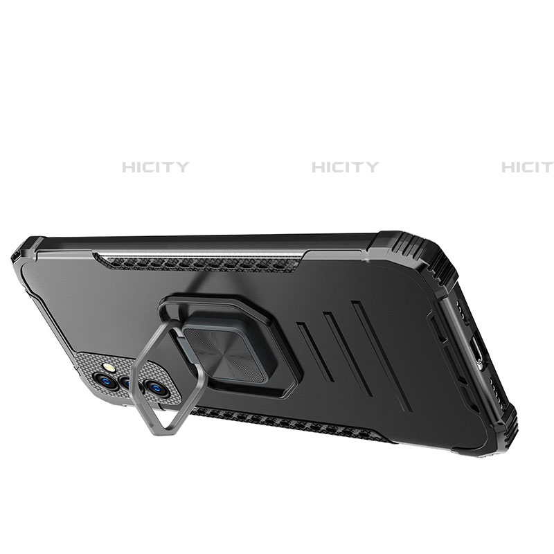 Silikon Hülle Handyhülle und Kunststoff Schutzhülle Hartschalen Tasche mit Magnetisch Fingerring Ständer ZJ2 für Samsung Galaxy A82 5G