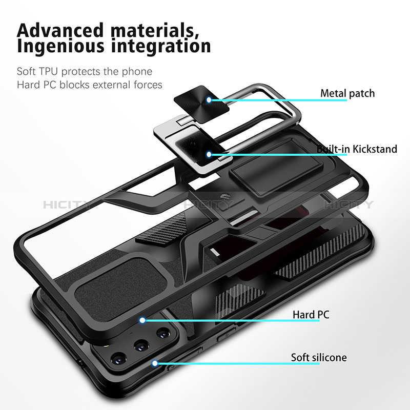 Silikon Hülle Handyhülle und Kunststoff Schutzhülle Hartschalen Tasche mit Magnetisch Fingerring Ständer ZL1 für Samsung Galaxy S20 Plus 5G