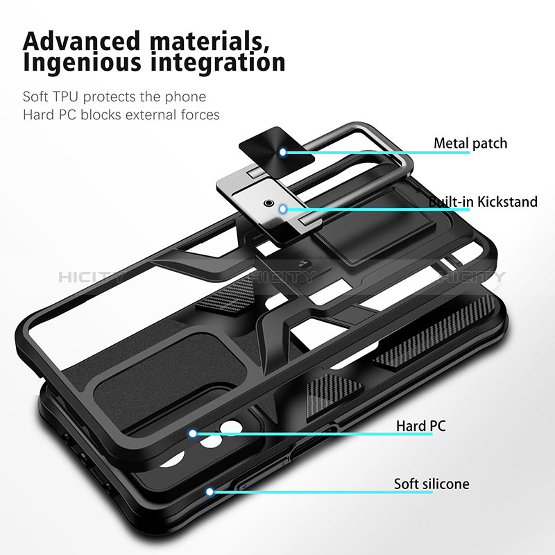 Silikon Hülle Handyhülle und Kunststoff Schutzhülle Hartschalen Tasche mit Magnetisch Fingerring Ständer ZL1 für Xiaomi Mi 10T 5G