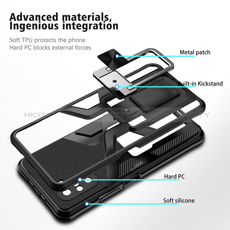 Silikon Hülle Handyhülle und Kunststoff Schutzhülle Hartschalen Tasche mit Magnetisch Fingerring Ständer ZL1 für Xiaomi Mi 11X 5G groß