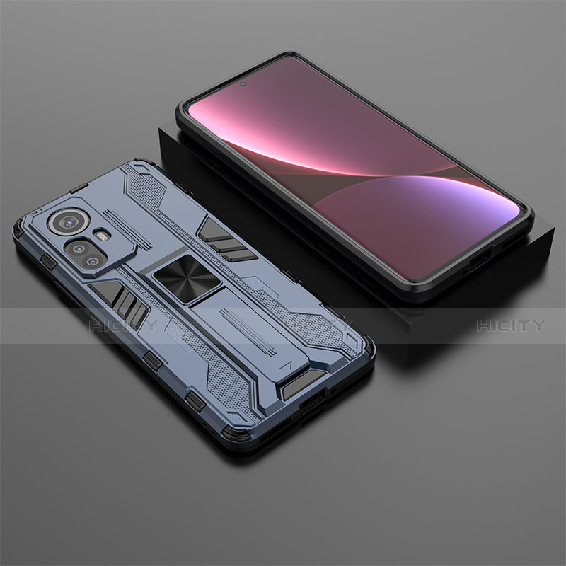 Silikon Hülle Handyhülle und Kunststoff Schutzhülle Hartschalen Tasche mit Magnetisch Ständer A01 für Xiaomi Mi 12 5G