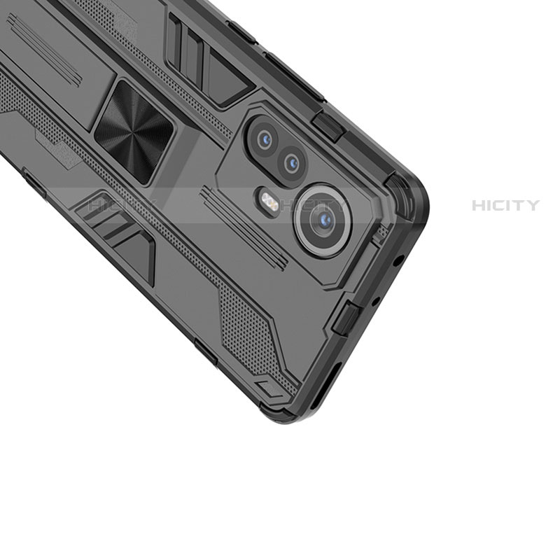 Silikon Hülle Handyhülle und Kunststoff Schutzhülle Hartschalen Tasche mit Magnetisch Ständer für Xiaomi Mi 12 Pro 5G groß