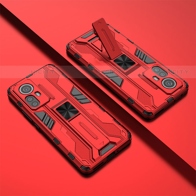 Silikon Hülle Handyhülle und Kunststoff Schutzhülle Hartschalen Tasche mit Magnetisch Ständer für Xiaomi Mi 12S Pro 5G groß