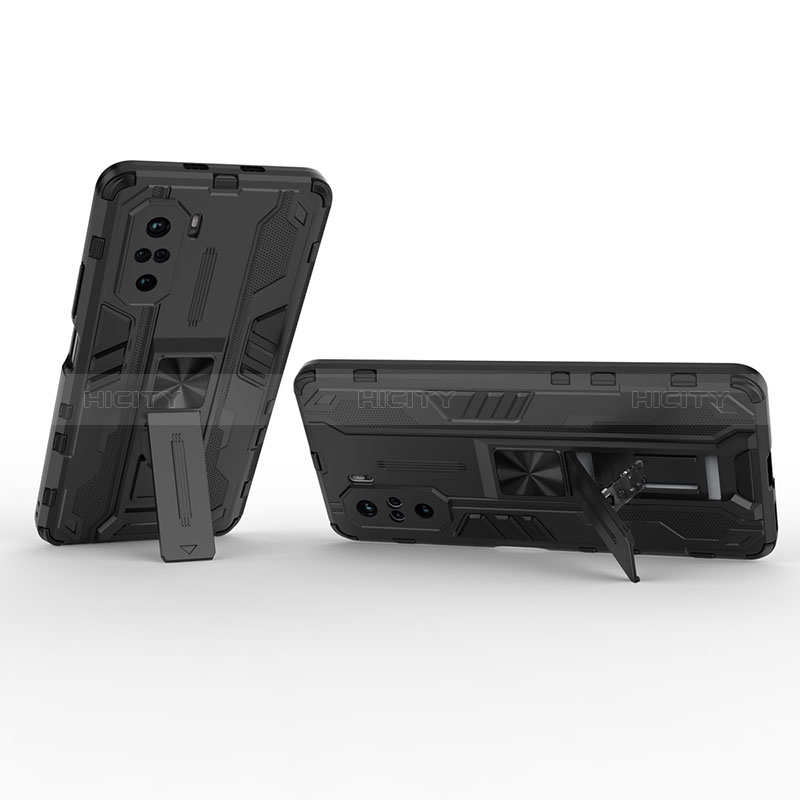 Silikon Hülle Handyhülle und Kunststoff Schutzhülle Hartschalen Tasche mit Magnetisch Ständer KC1 für Xiaomi Mi 11i 5G
